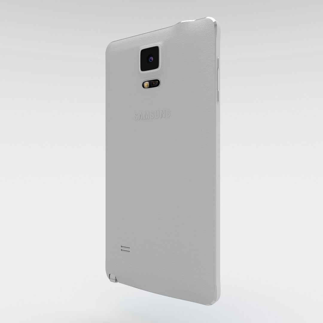 Samsung Galaxy Note 4 Frosted White Low-poly 3D model_28
