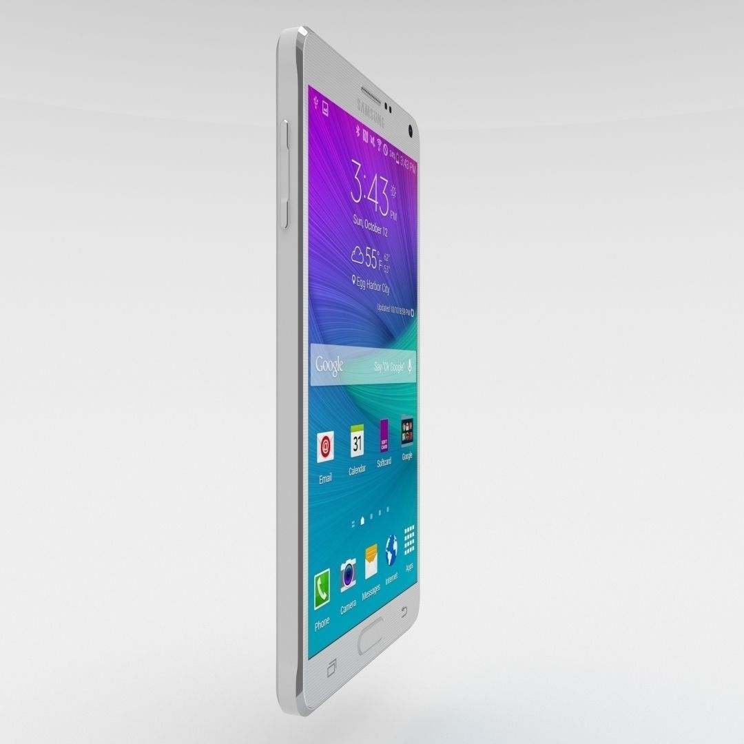 Samsung Galaxy Note 4 Frosted White Low-poly 3D model_18