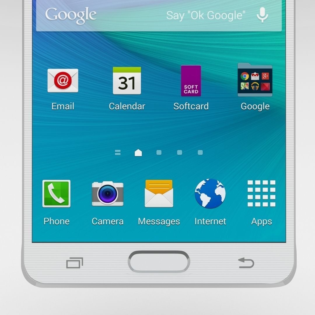 Samsung Galaxy Note 4 Frosted White Low-poly 3D model_4