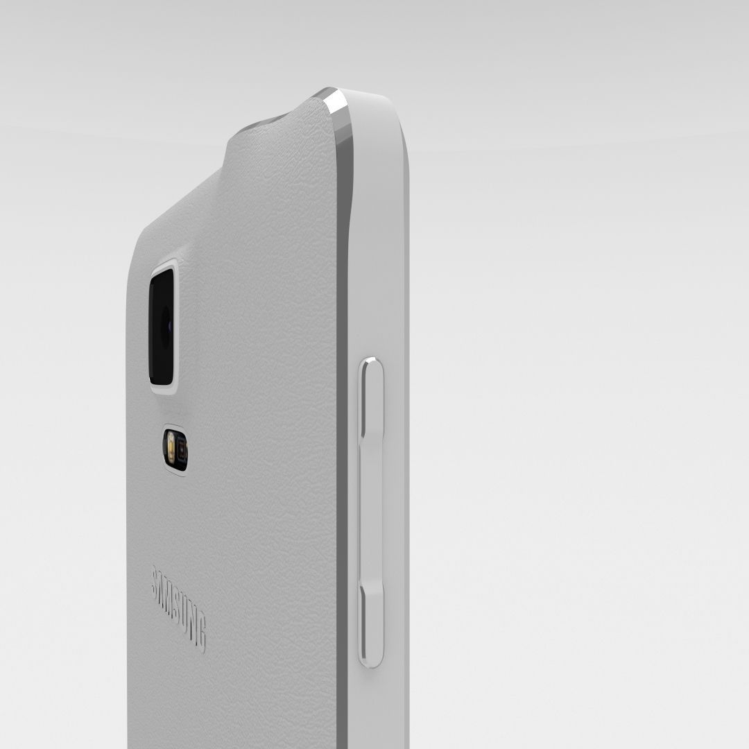 Samsung Galaxy Note 4 Frosted White Low-poly 3D model_29