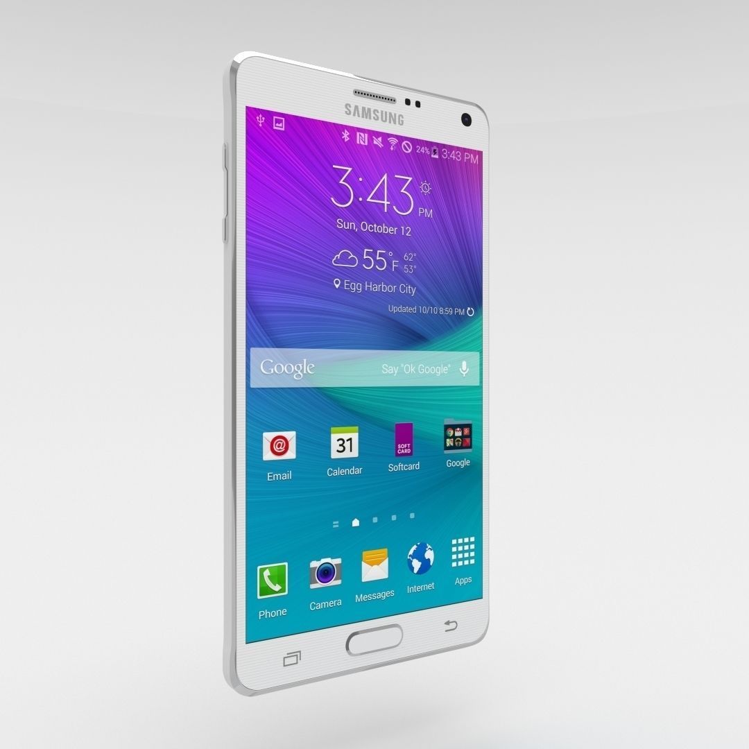 Samsung Galaxy Note 4 Frosted White Low-poly 3D model_6