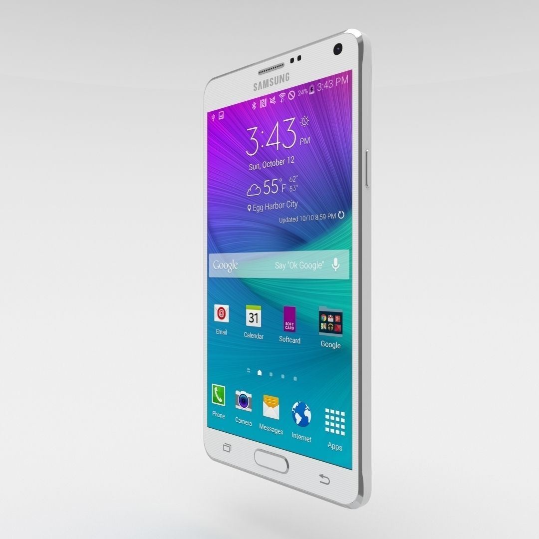 Samsung Galaxy Note 4 Frosted White Low-poly 3D model_12