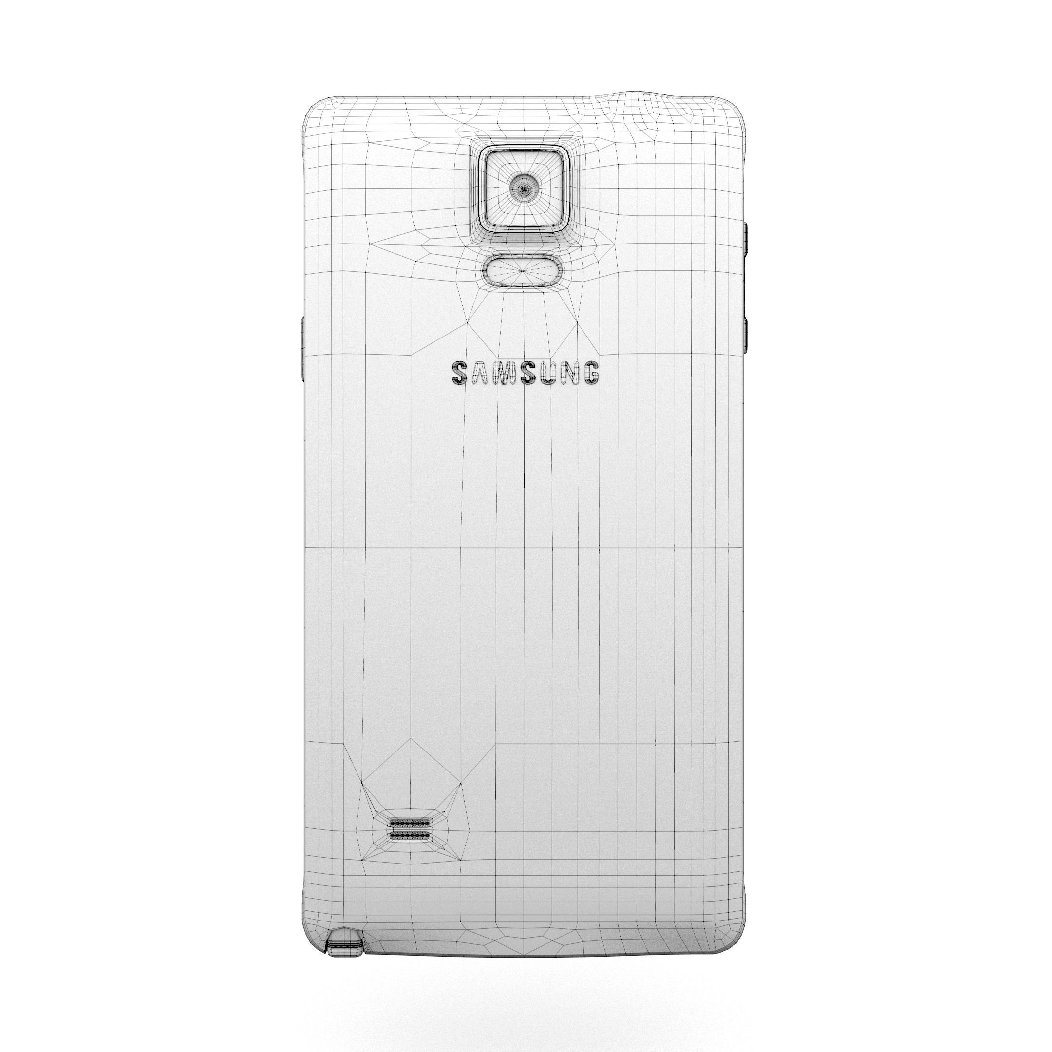 Samsung Galaxy Note 4 Frosted White Low-poly 3D model_62