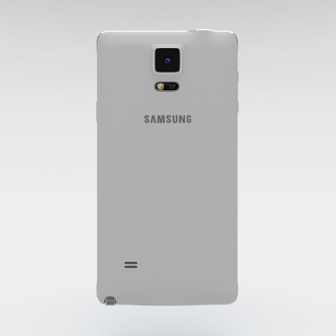 Samsung Galaxy Note 4 Frosted White Low-poly 3D model_25