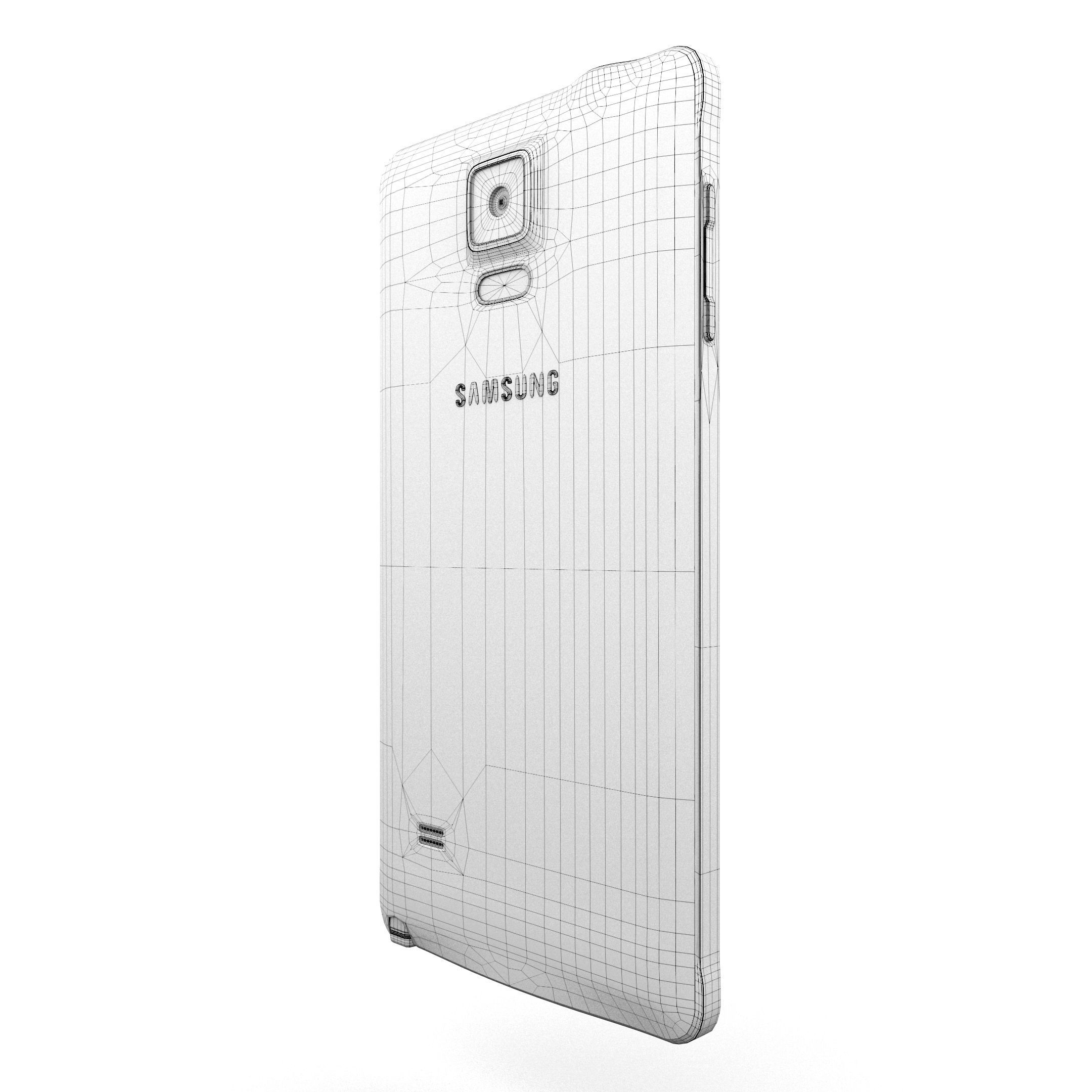 Samsung Galaxy Note 4 Frosted White Low-poly 3D model_47