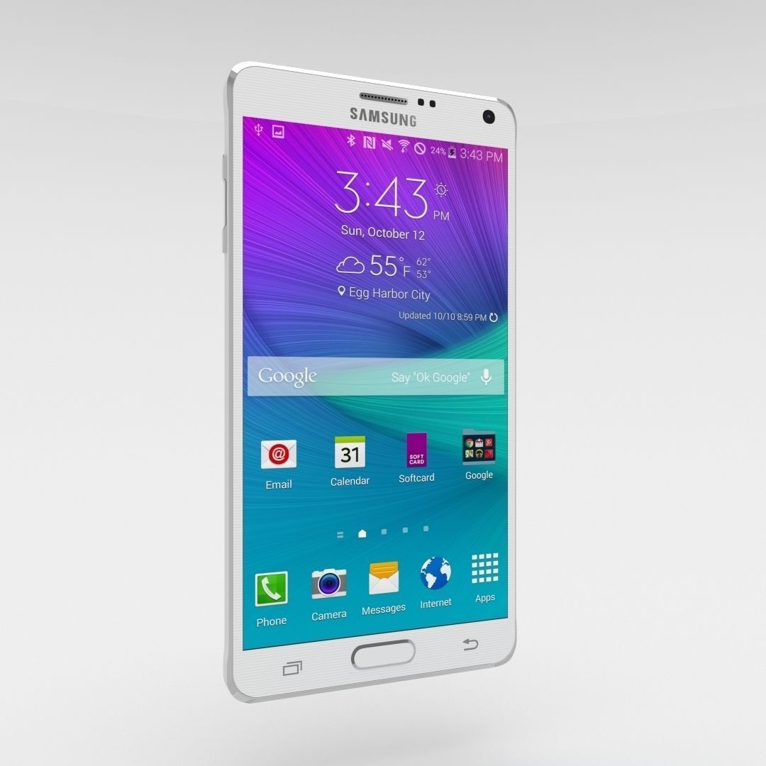 Samsung Galaxy Note 4 Frosted White Low-poly 3D model_7