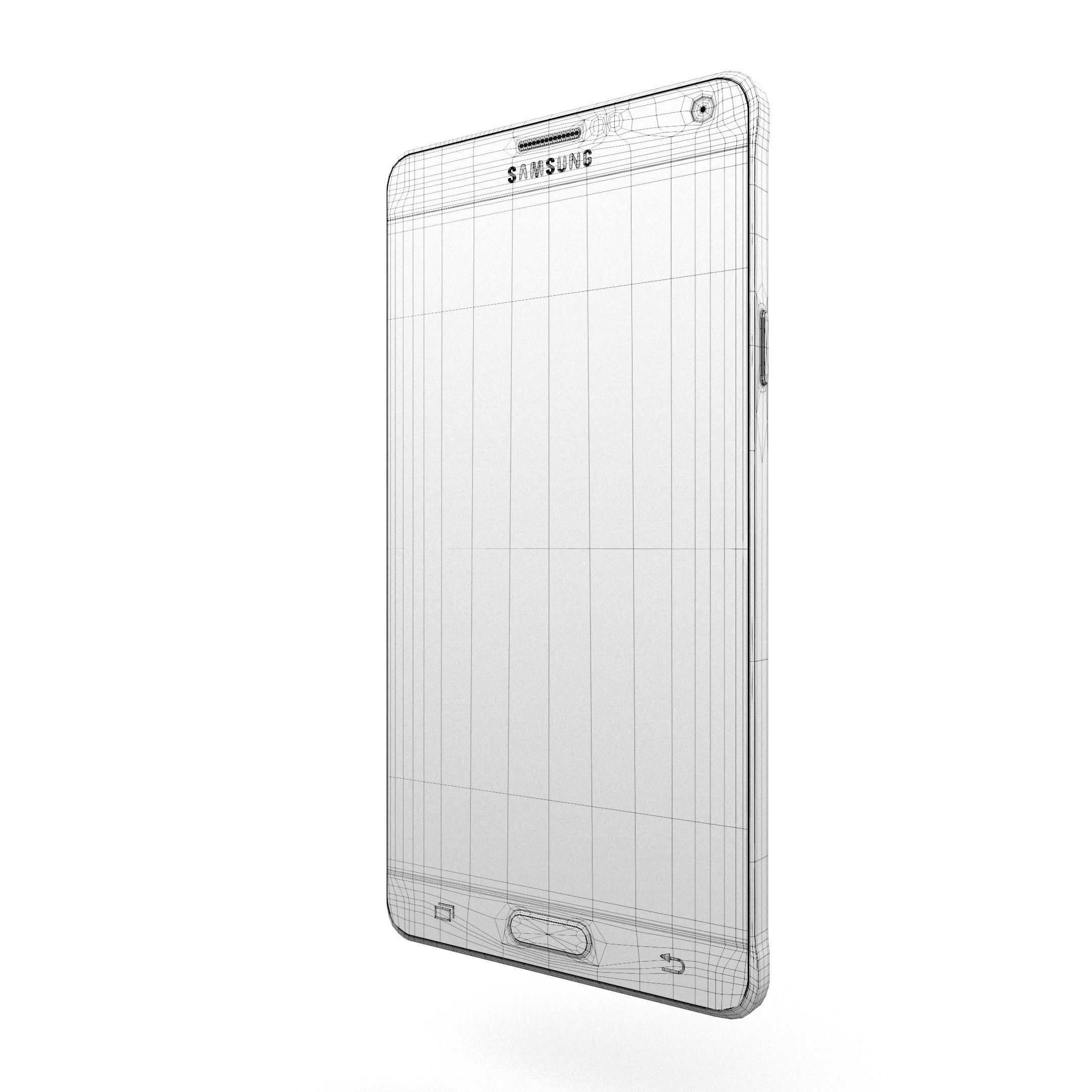 Samsung Galaxy Note 4 Frosted White Low-poly 3D model_40