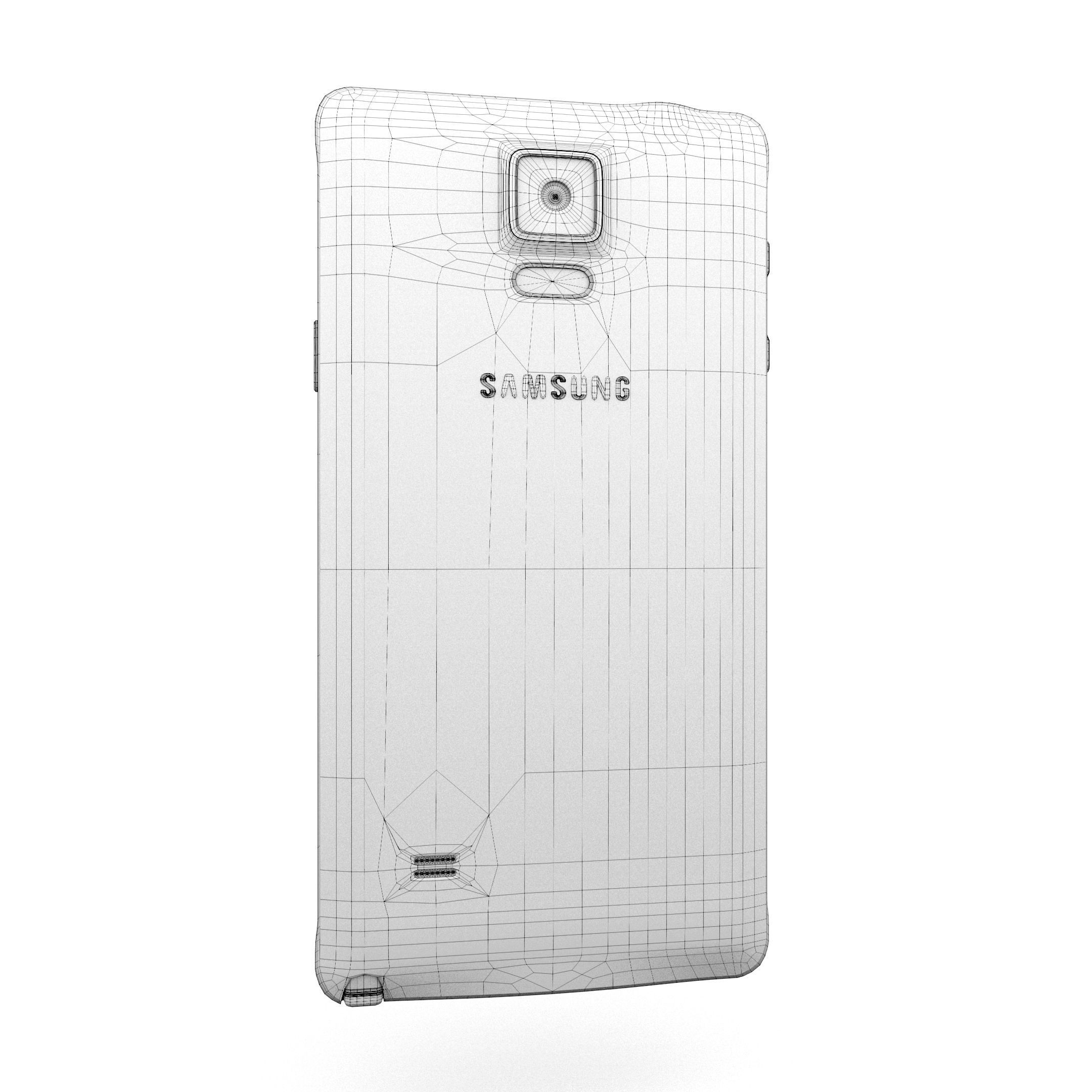 Samsung Galaxy Note 4 Frosted White Low-poly 3D model_49
