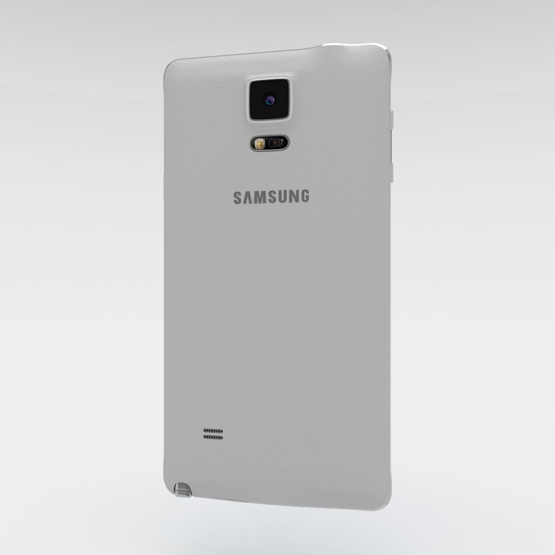Samsung Galaxy Note 4 Frosted White Low-poly 3D model_33