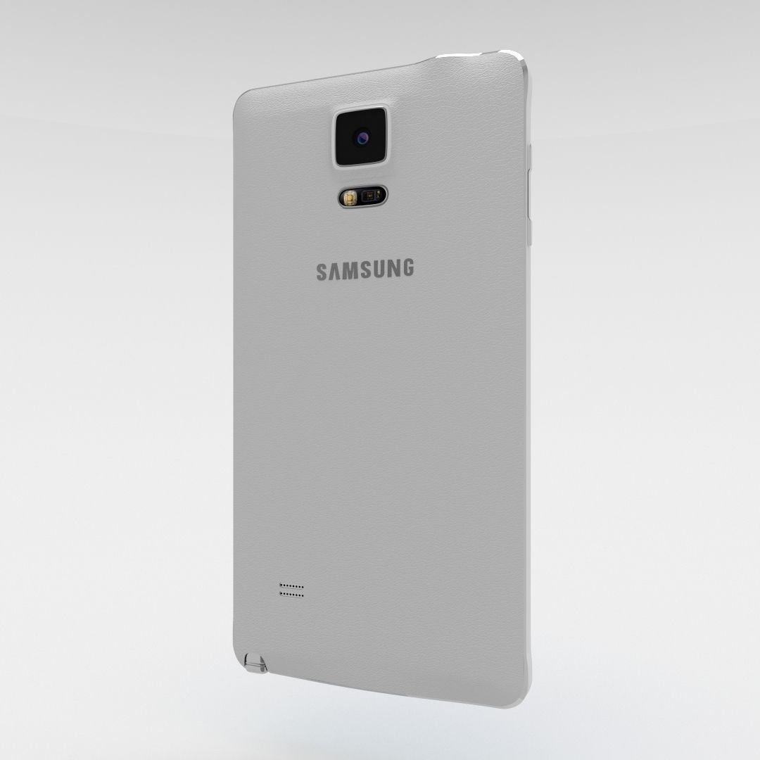 Samsung Galaxy Note 4 Frosted White Low-poly 3D model_34