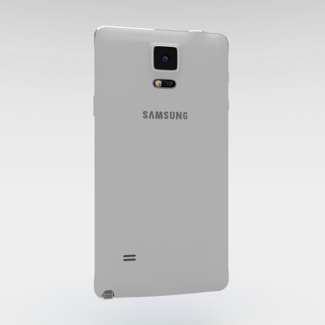 Samsung Galaxy Note 4 Frosted White Low-poly 3D model_5