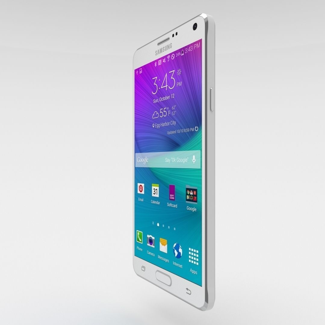 Samsung Galaxy Note 4 Frosted White Low-poly 3D model_10