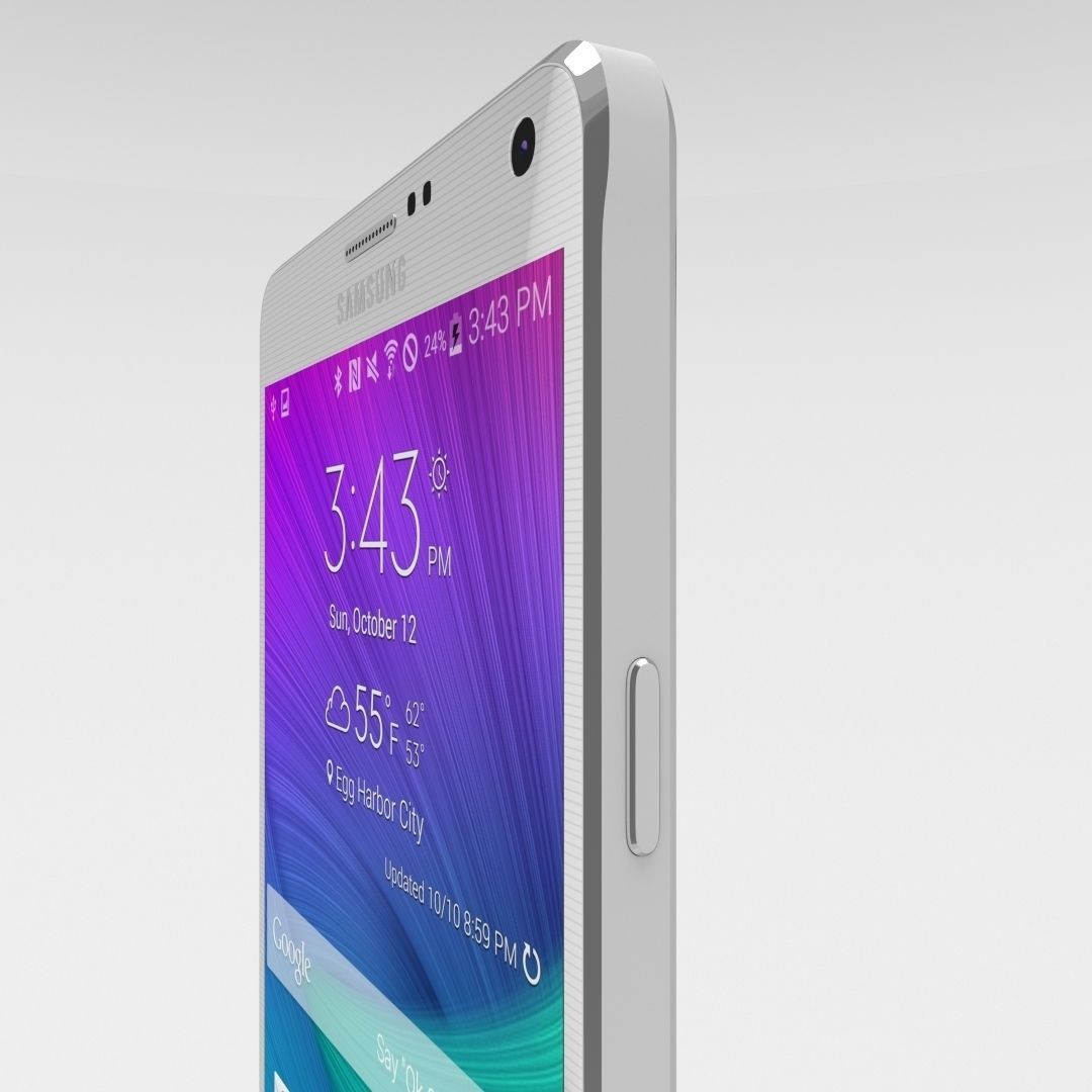 Samsung Galaxy Note 4 Frosted White Low-poly 3D model_11