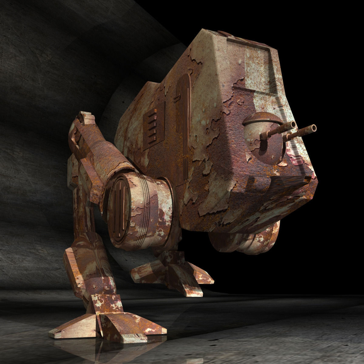 Old Robot 3D model_7