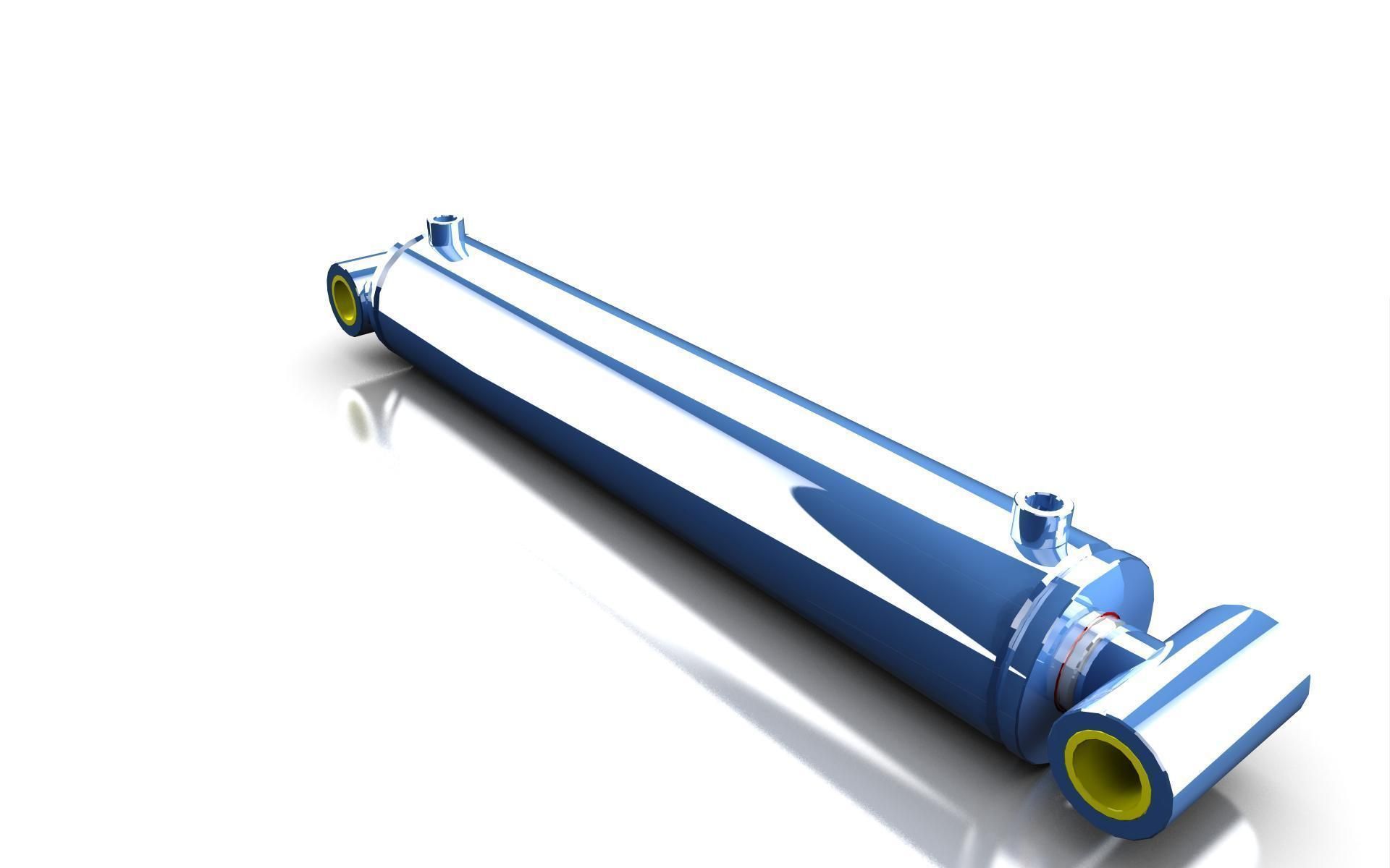 Hydraulic Cylinder D100 S500 3D model_4