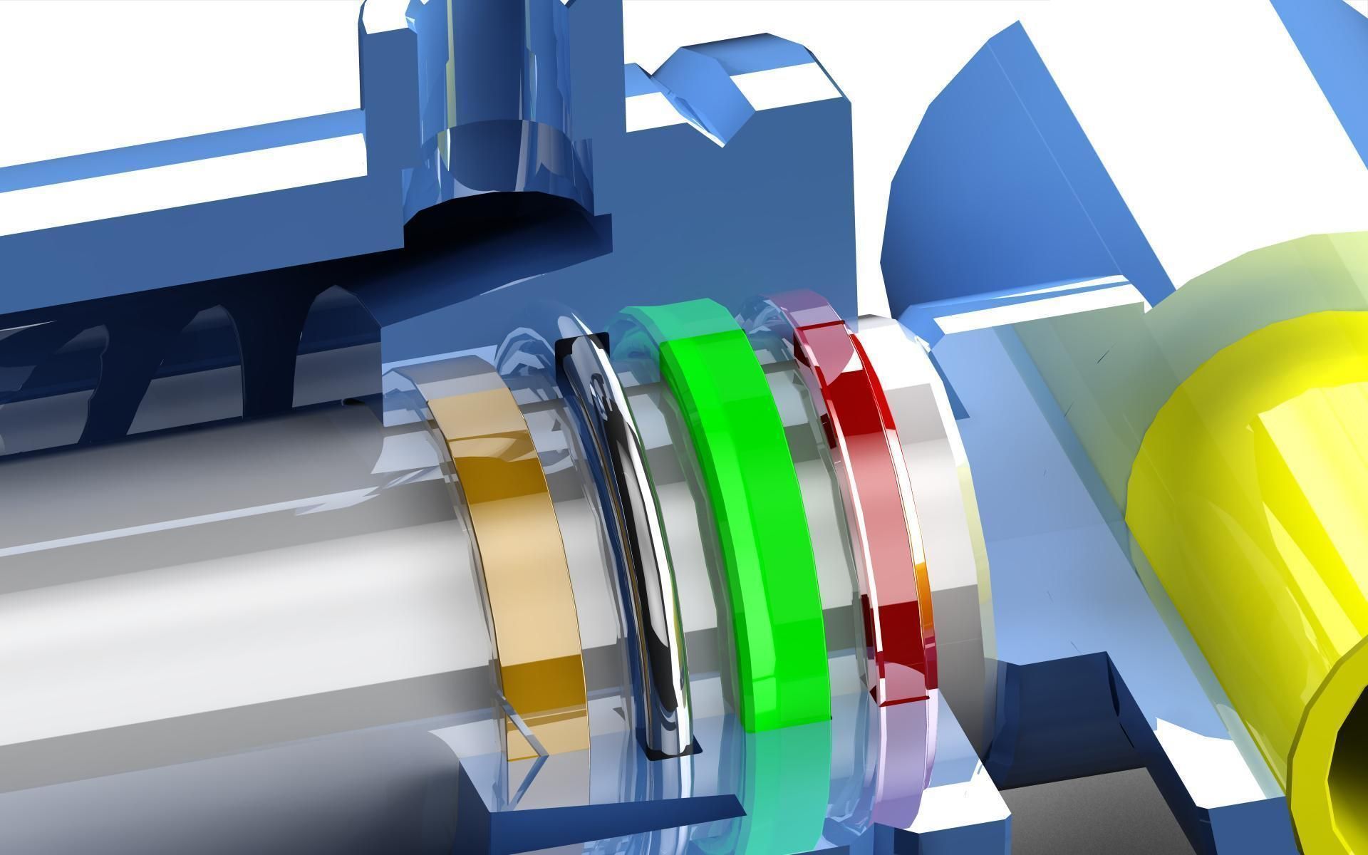Hydraulic Cylinder D100 S500 3D model_8