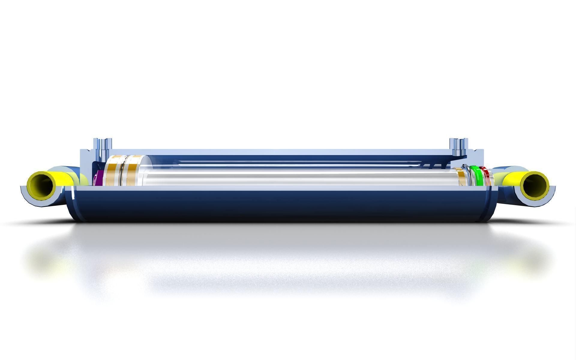 Hydraulic Cylinder D100 S500 3D model_6