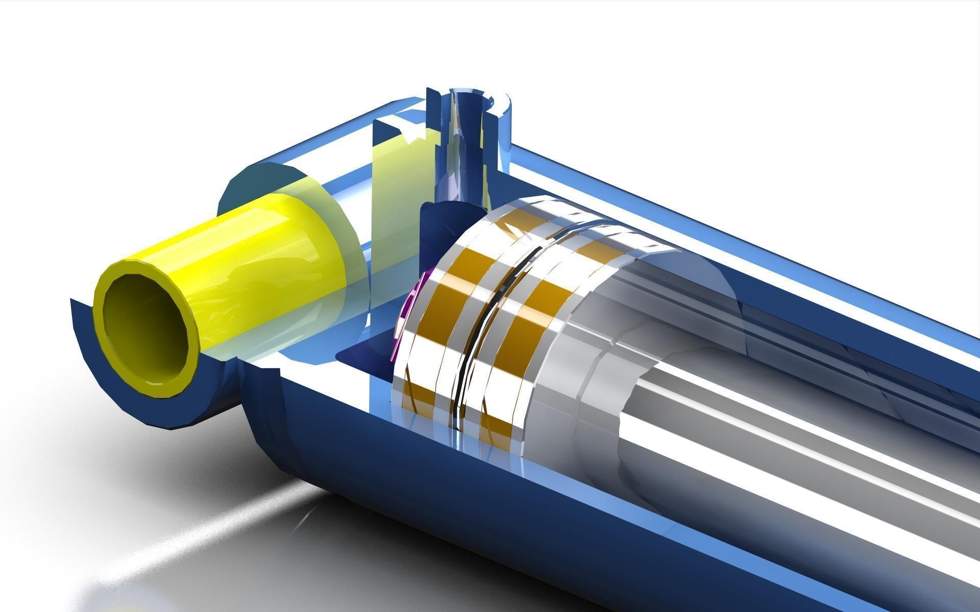 Hydraulic Cylinder D100 S500 3D model_3