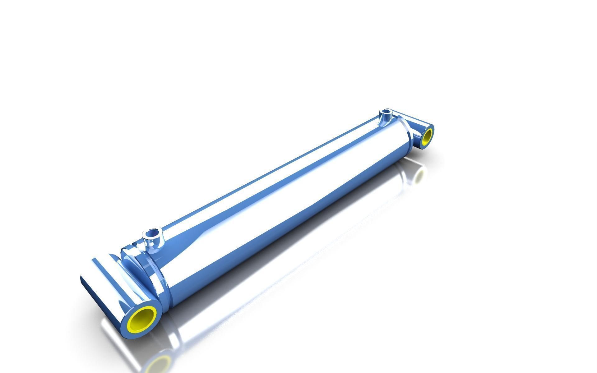 Hydraulic Cylinder D100 S500 3D model_1