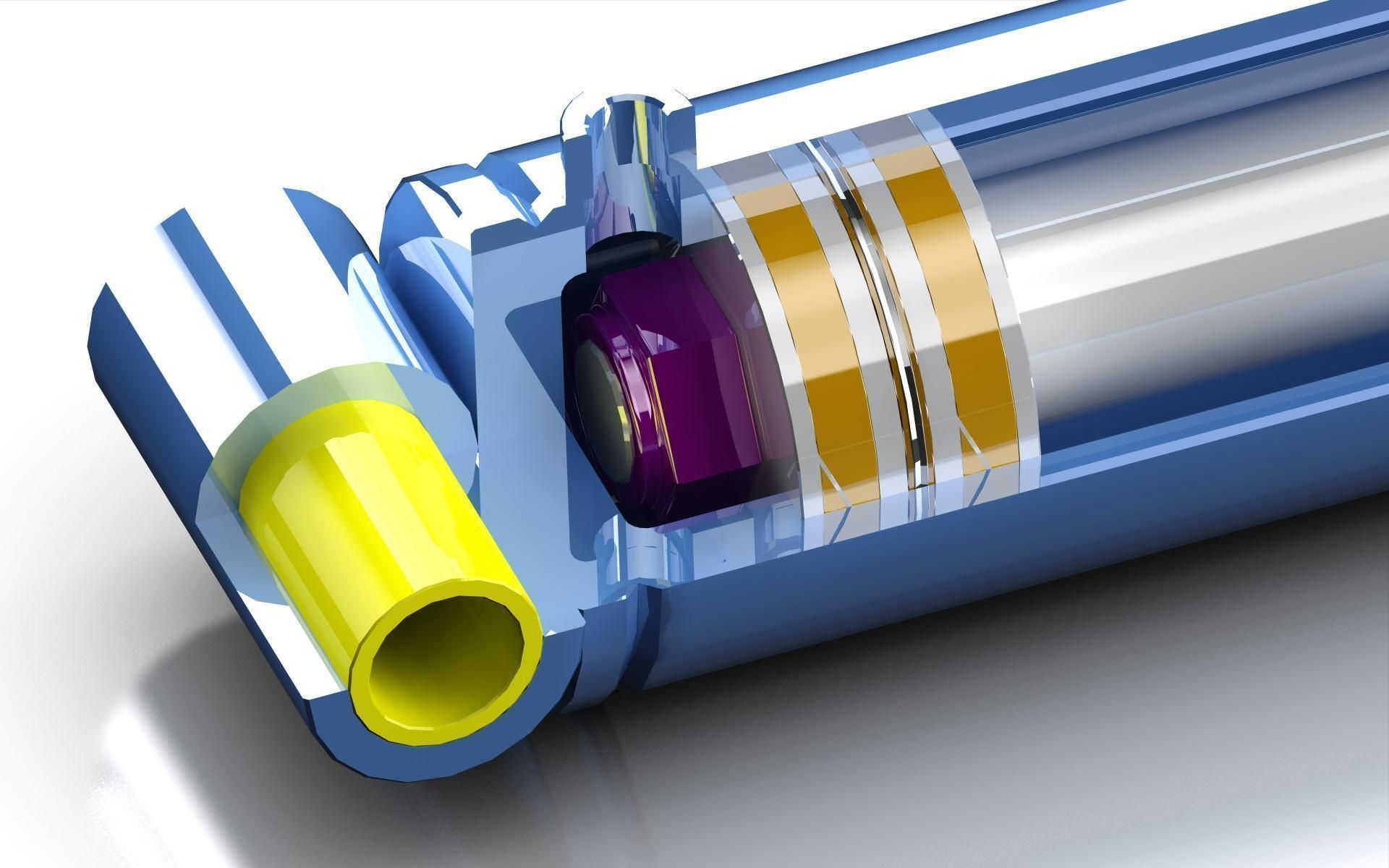 Hydraulic Cylinder D100 S500 3D model_5
