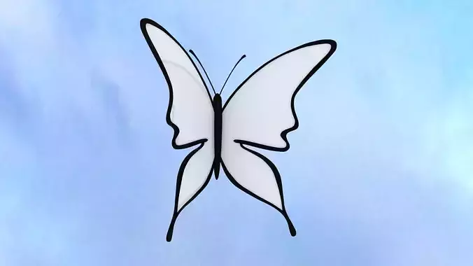 BUTTERFLY flying in sky 3D model