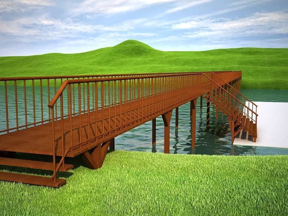 WOODEN BRIDGE 3D model_0