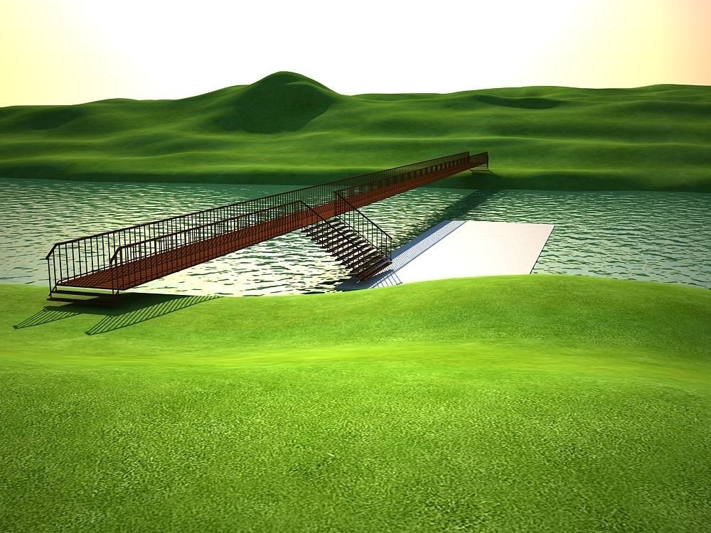 WOODEN BRIDGE 3D model_1
