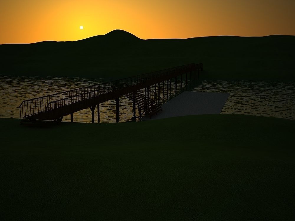 WOODEN BRIDGE 3D model_2