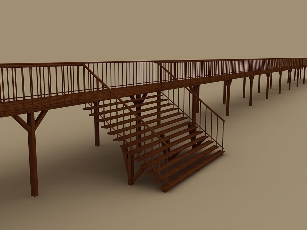 WOODEN BRIDGE 3D model_6