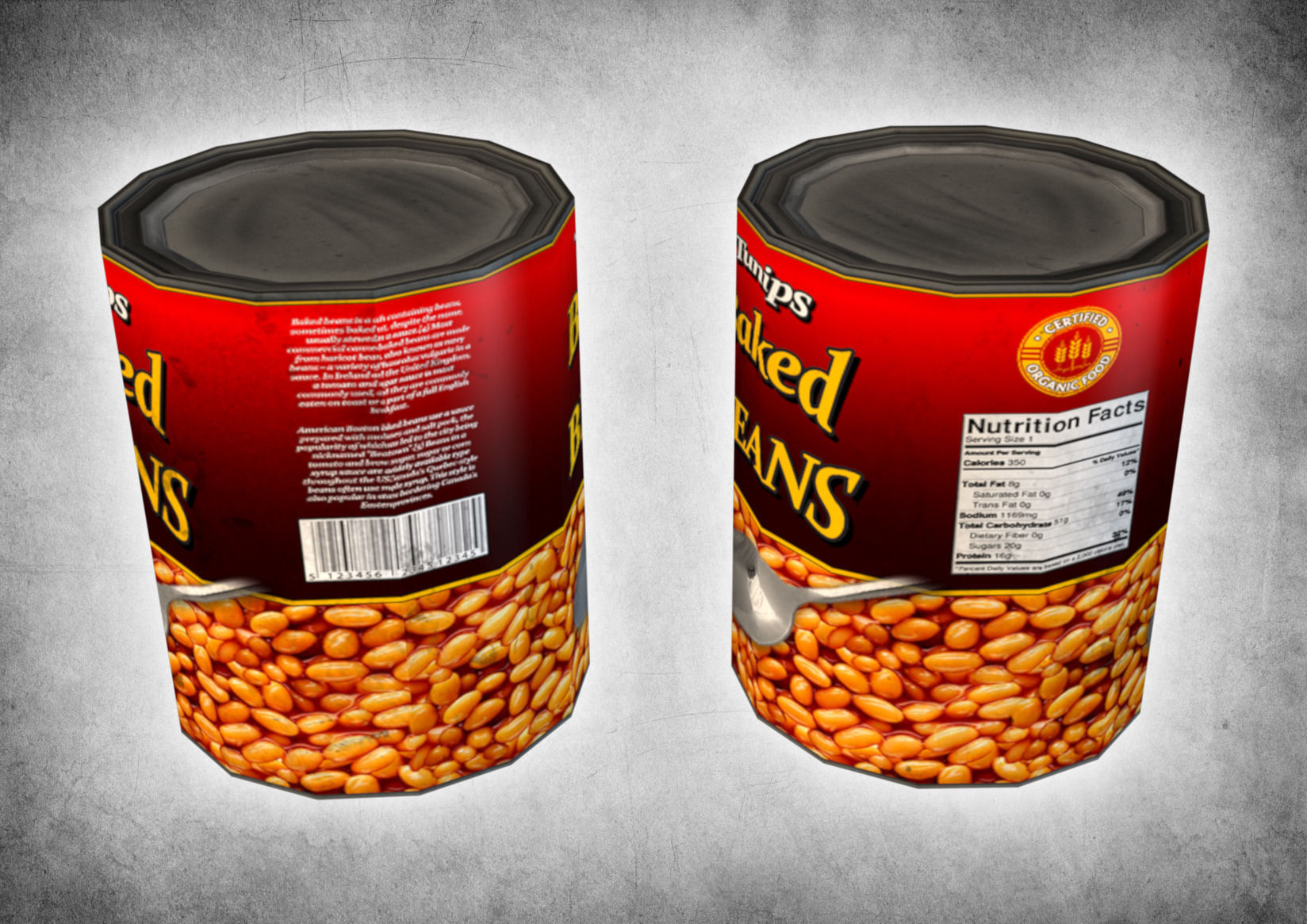 Canned Beans Low-poly 3D model_3