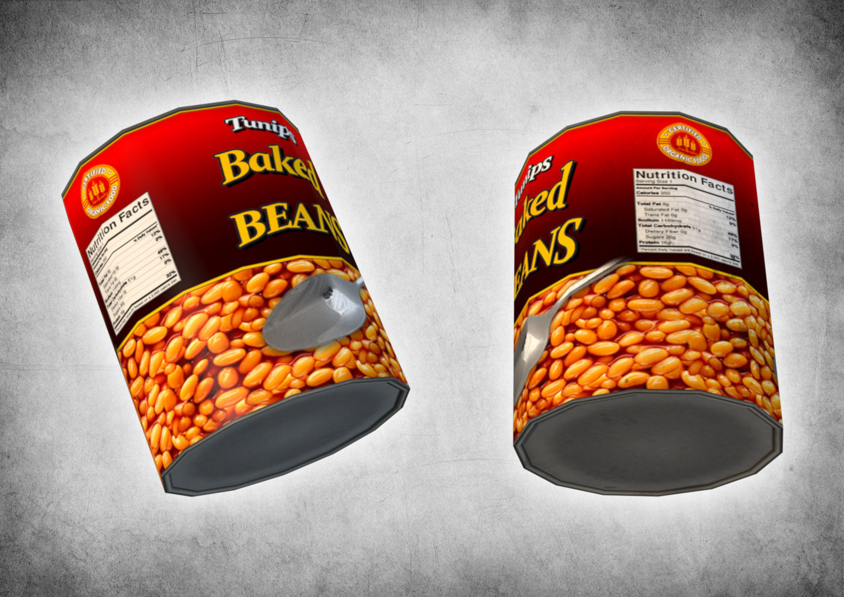 Canned Beans Low-poly 3D model_5