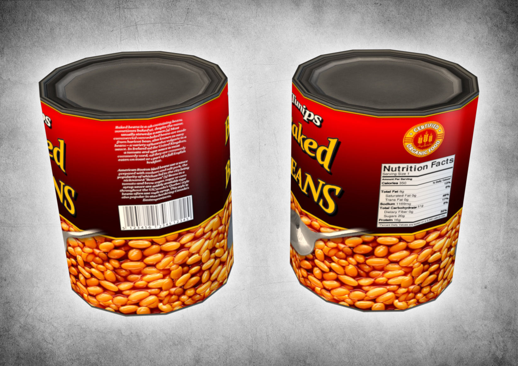 Canned Beans Low-poly 3D model_4