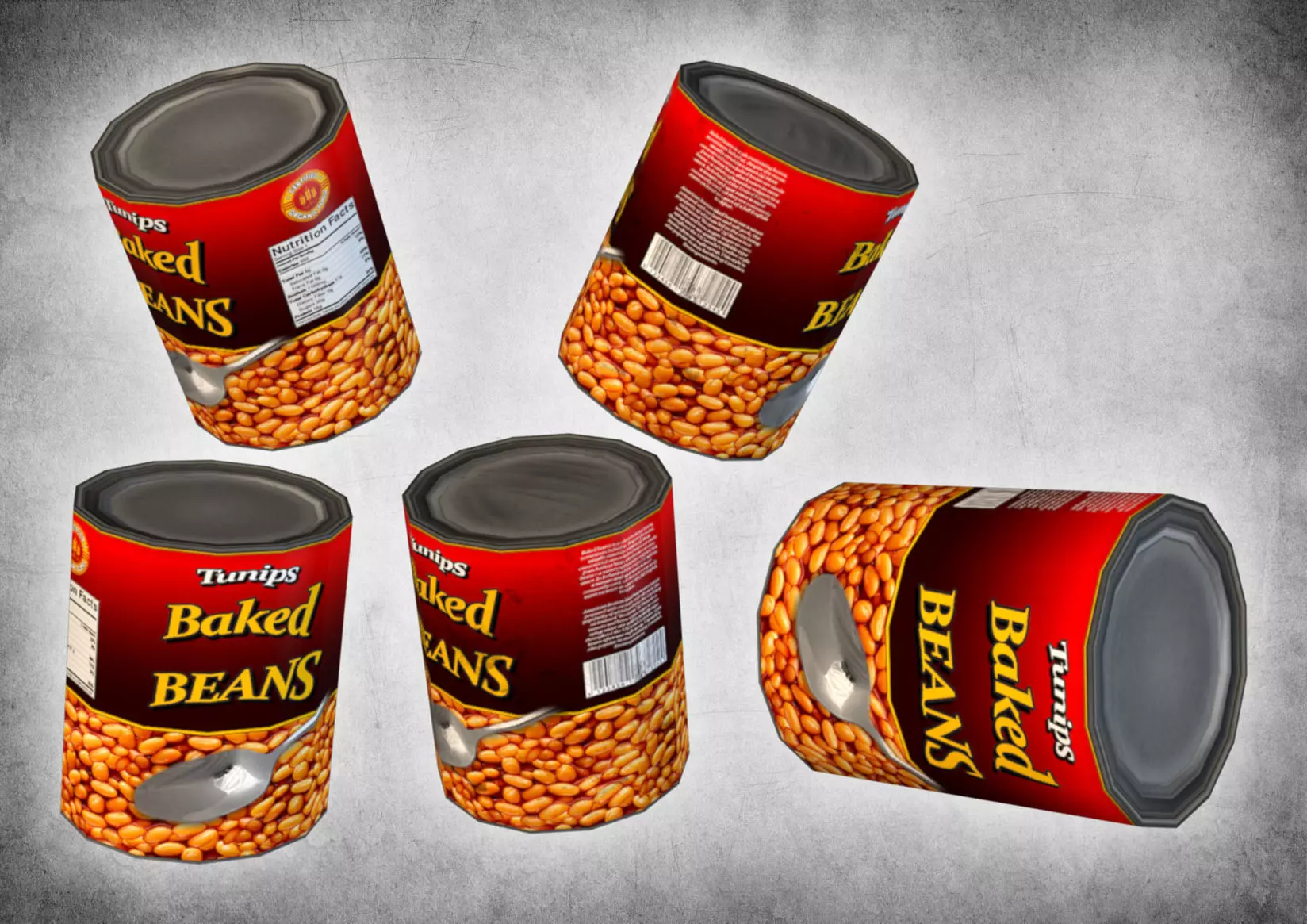 Canned Beans Low-poly 3D model_0