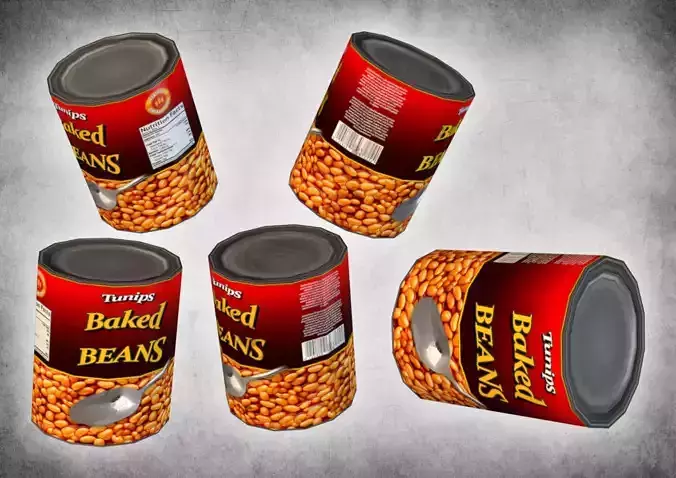 Canned Beans Low-poly 3D model