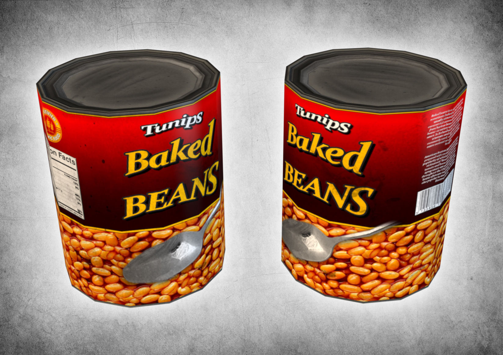 Canned Beans Low-poly 3D model_1