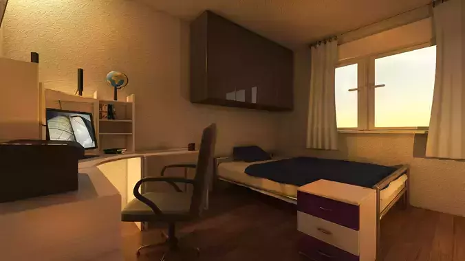 Mr Preview Bedroom Free 3D model