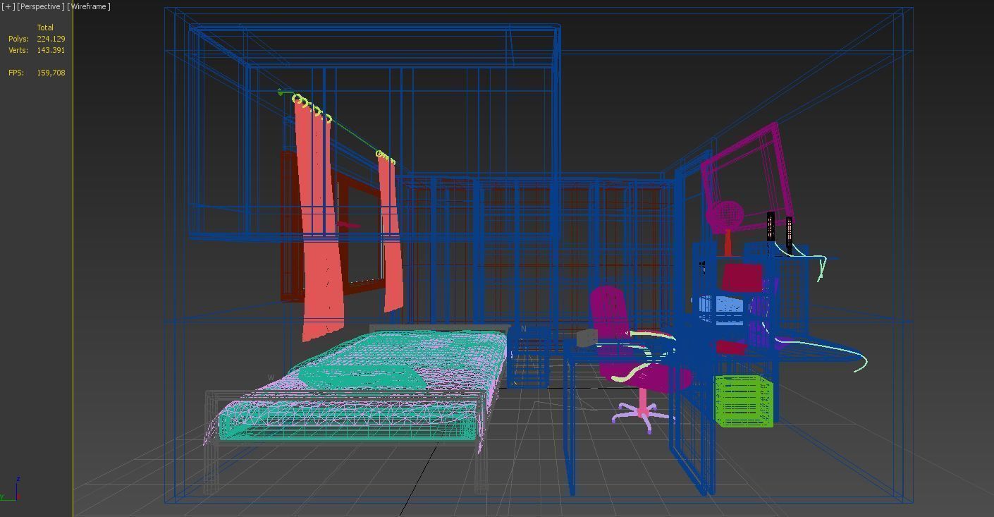 Mr Preview Bedroom Free 3D model_3