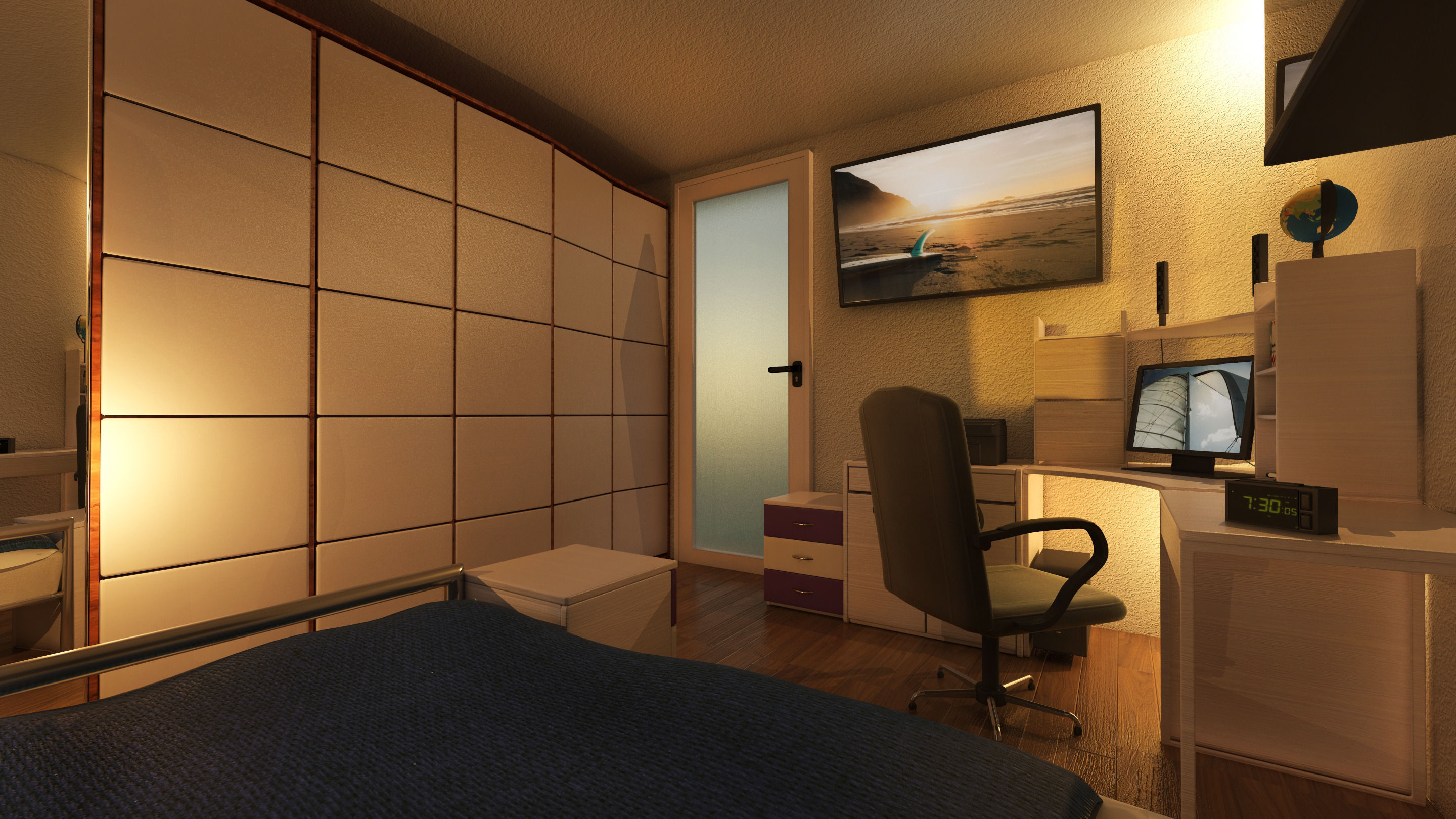 Mr Preview Bedroom Free 3D model_1