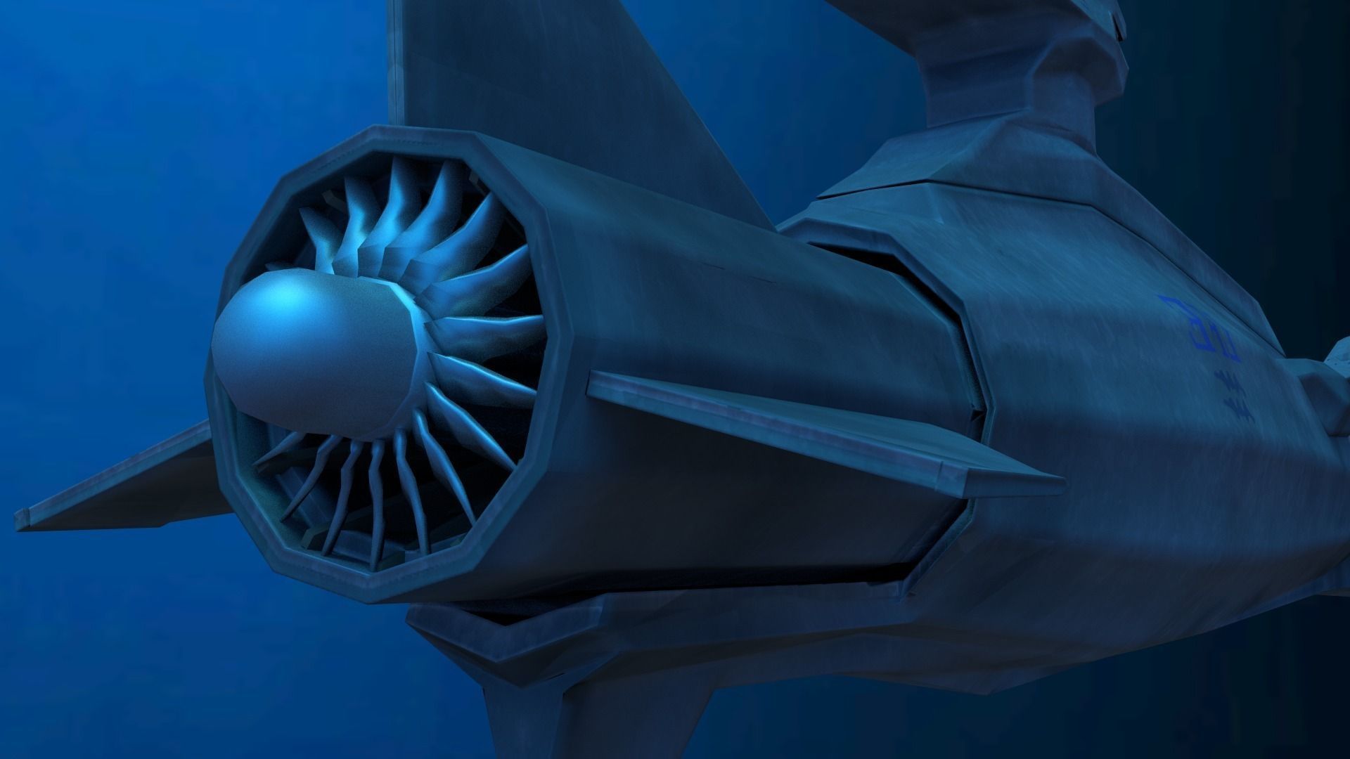 Original Sci-fi Submarine Low-poly 3D model_4