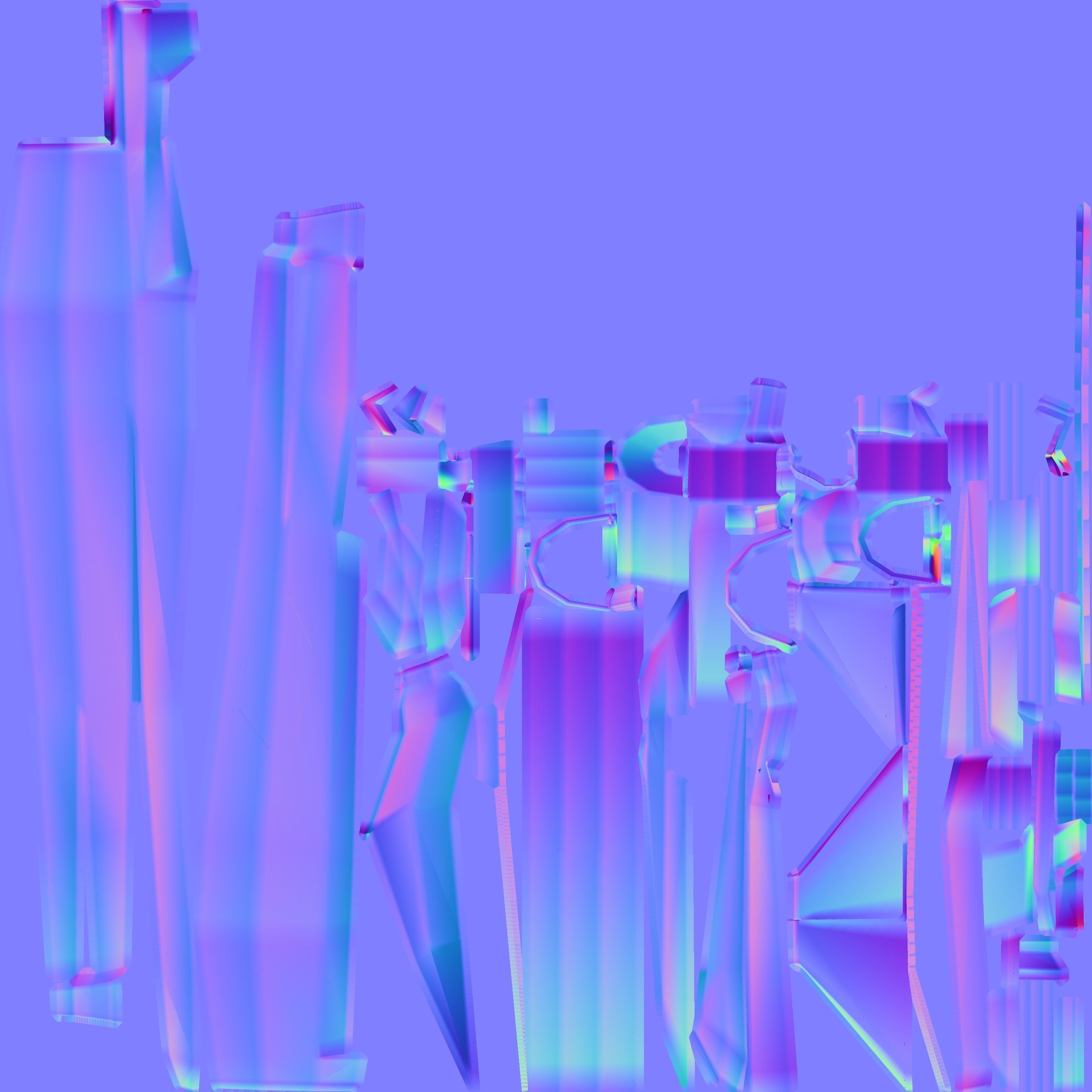 Original Sci-fi Submarine Low-poly 3D model_5