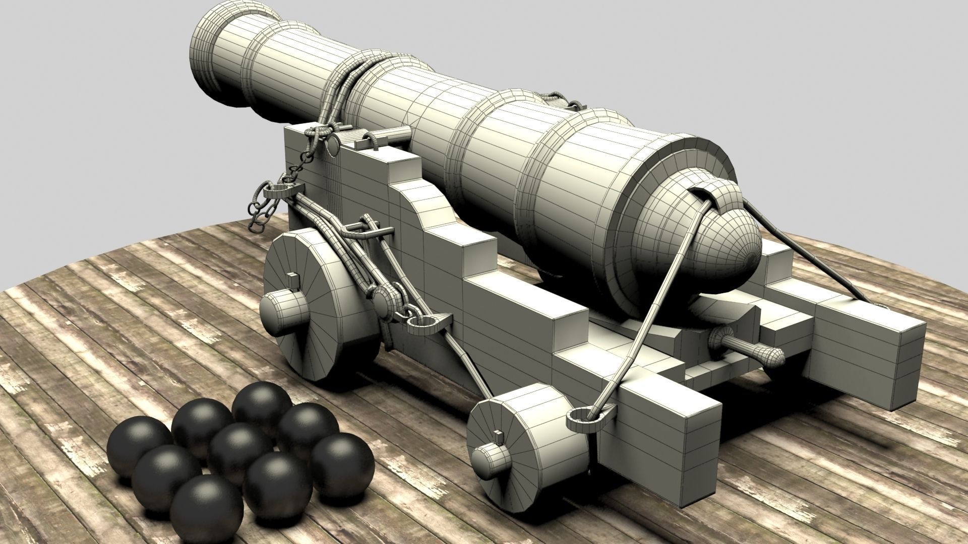 Pirate Cannon 3D model_2