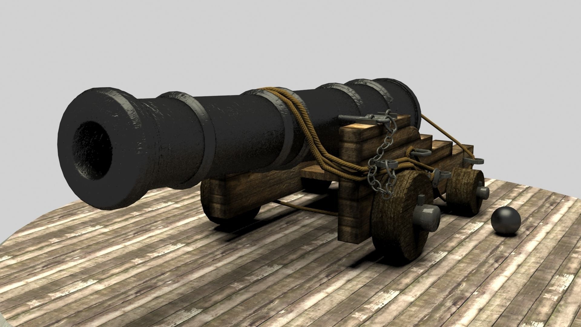 Pirate Cannon 3D model_3