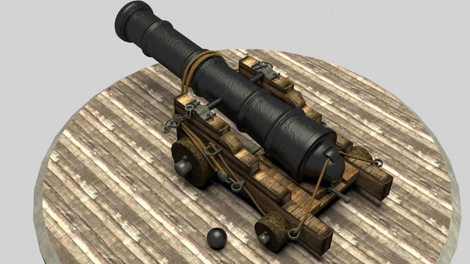 Pirate Cannon 3D model_5