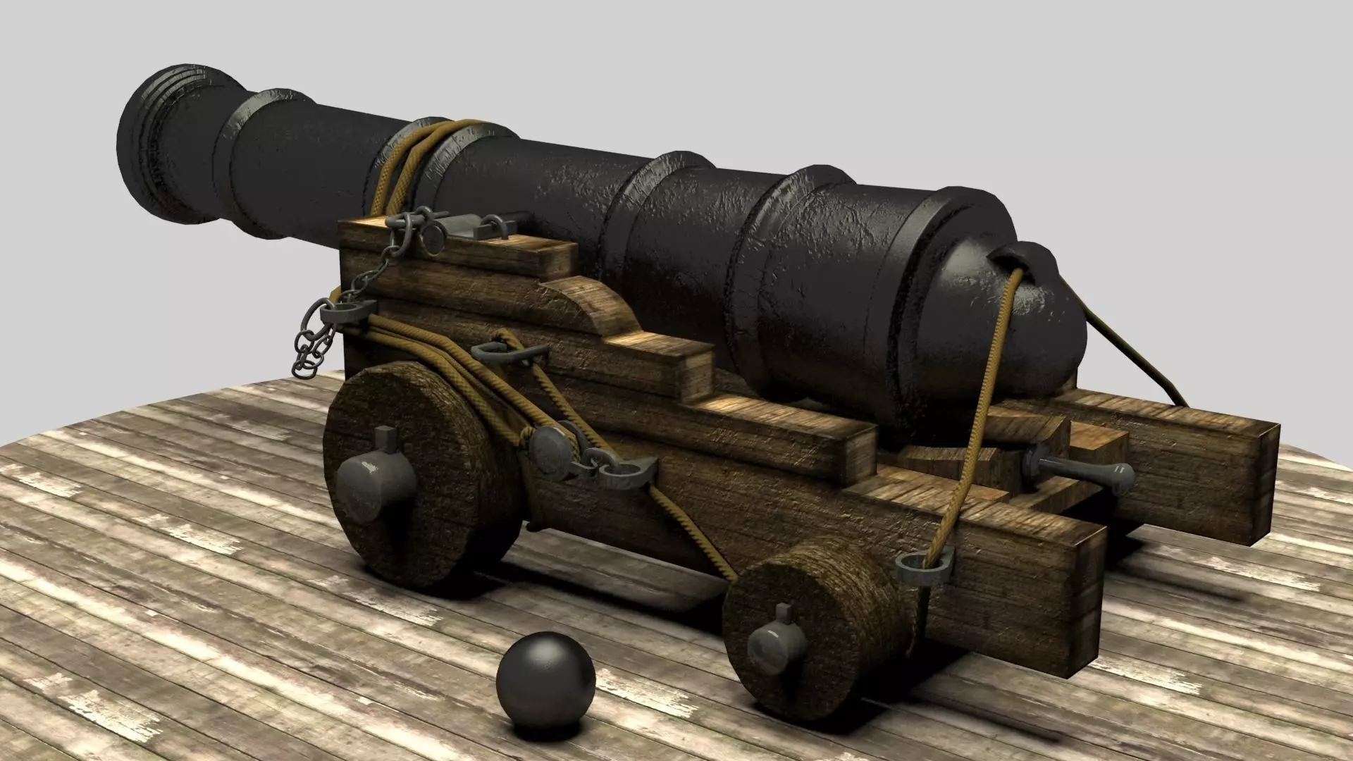 Pirate Cannon 3D model_0