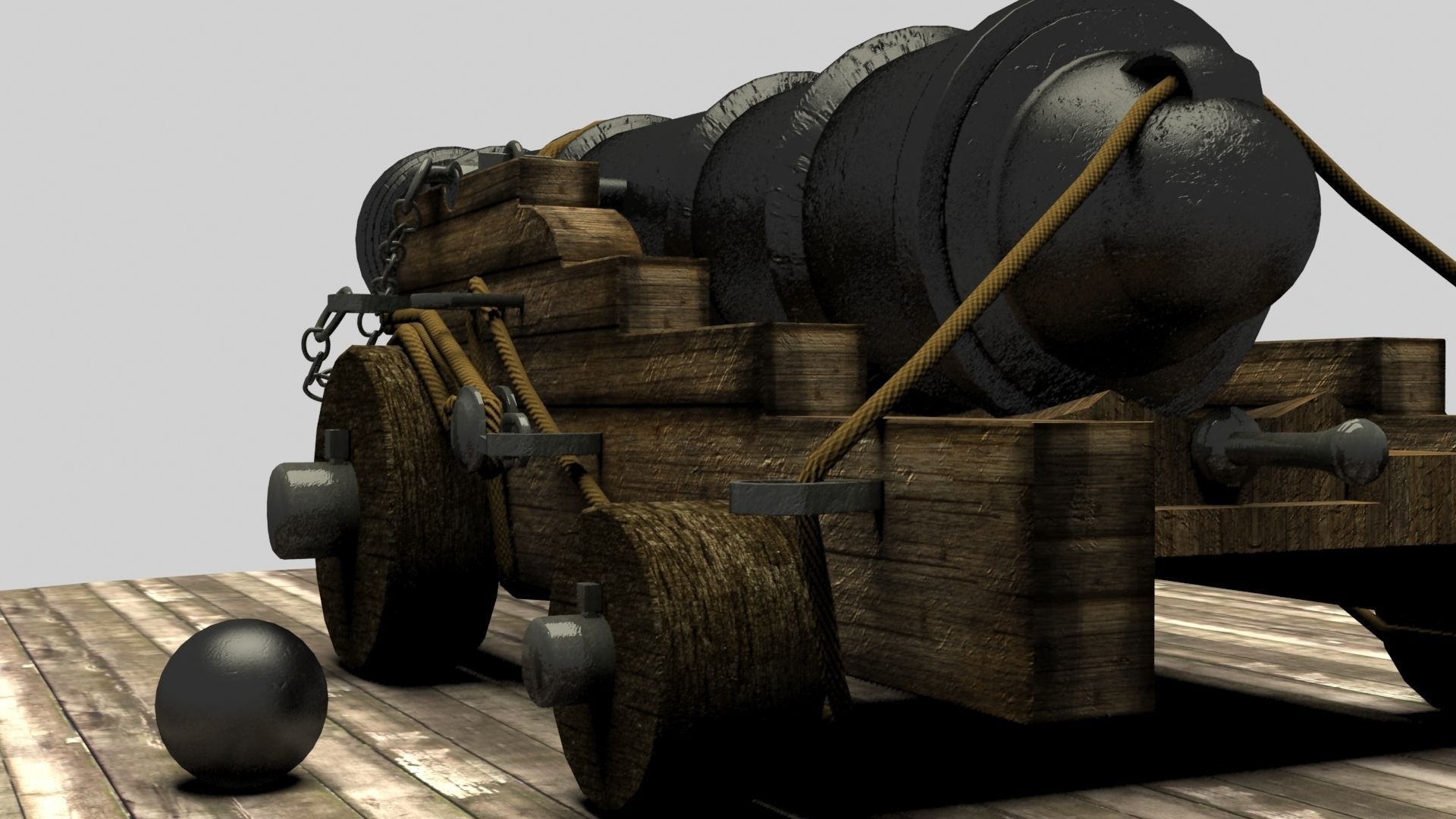 Pirate Cannon 3D model_1