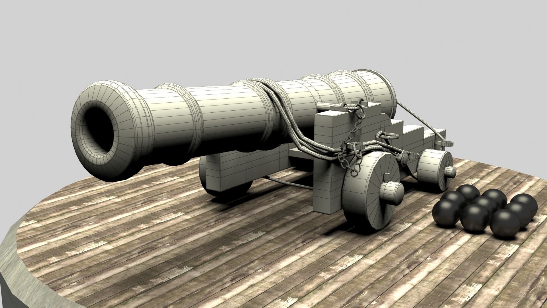 Pirate Cannon 3D Model MAX