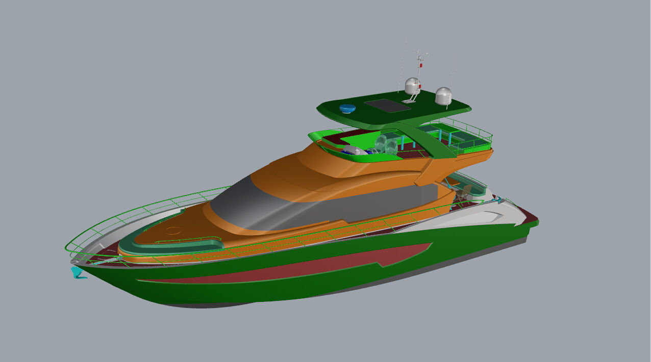 Yacht 3Dmodel motor boat 3D model_6