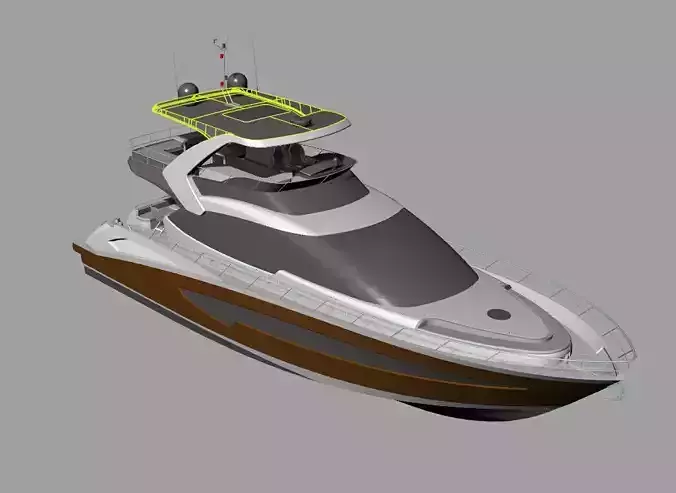 Yacht 3Dmodel motor boat 3D model