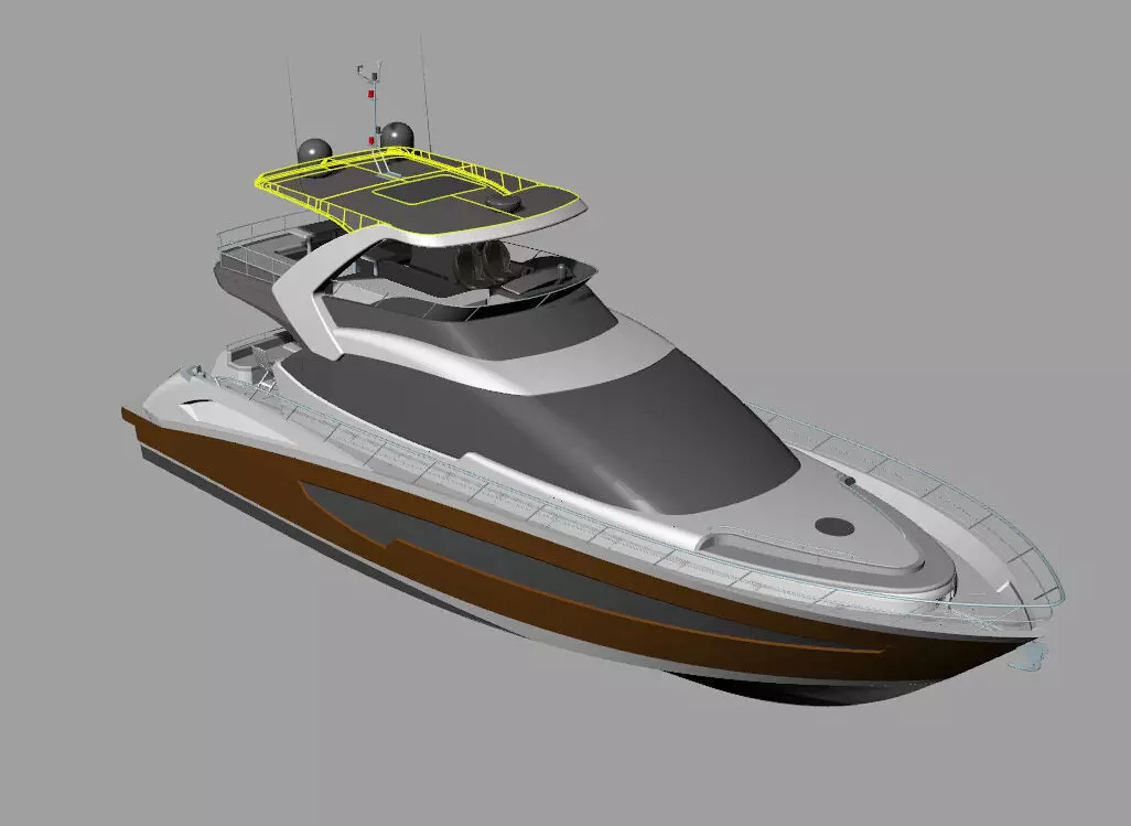 Yacht 3Dmodel motor boat 3D model_0