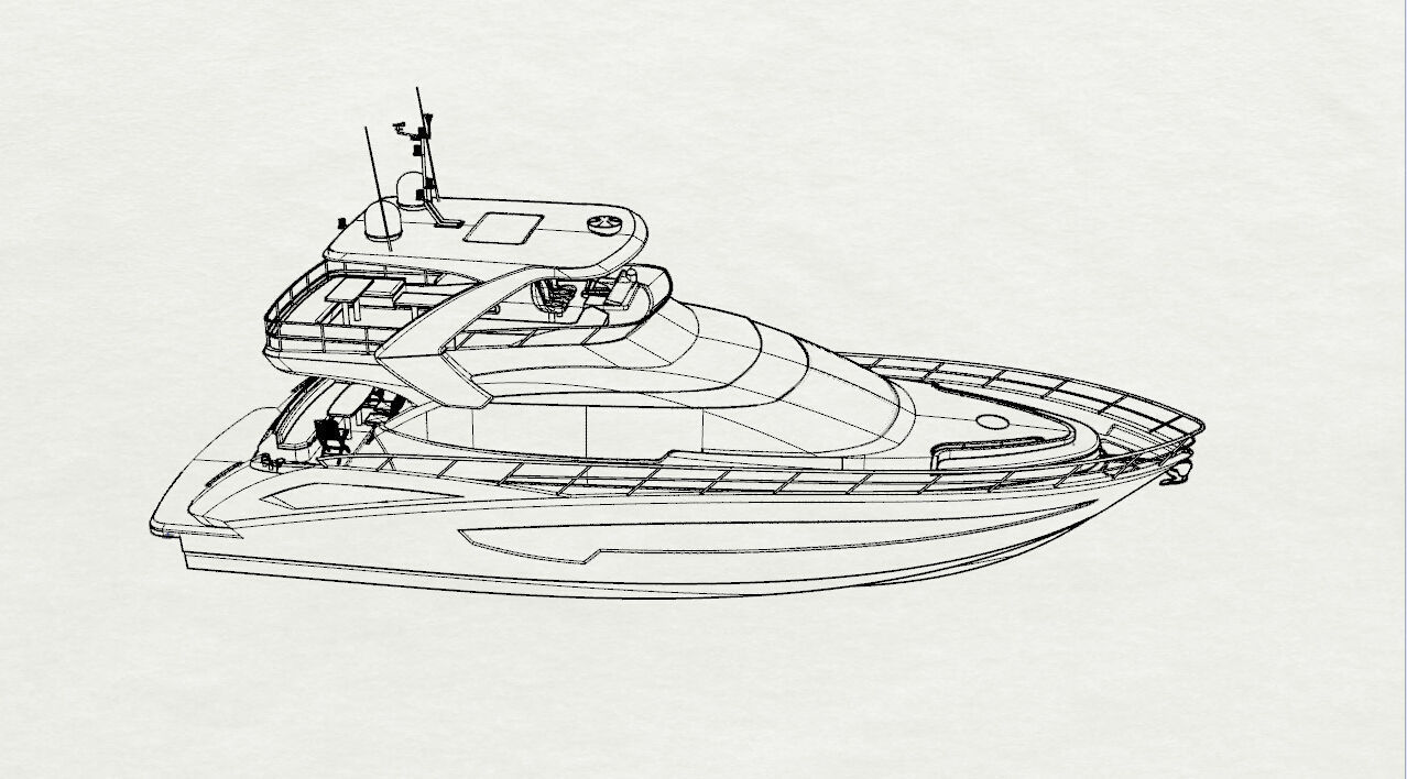 Yacht 3Dmodel motor boat 3D model_8